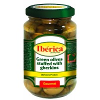 Ibérica Green olives stuffed with gherkins