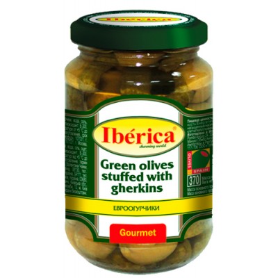 Ibérica Green olives stuffed with gherkins