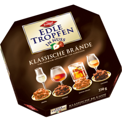 Шоколадные конфеты Edle Tropfen in Nuss Klassische Bränden