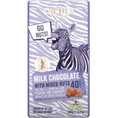 Шоколад Cachet Unique Milk Chocolate with Mixed Nuts