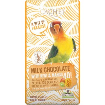 Шоколад Cachet Unique Milk Chocolate with Kiwi & Mango