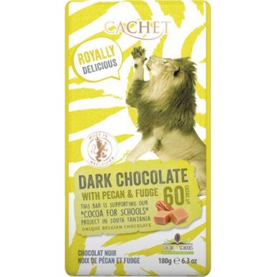 Шоколад Cachet Unique Dark Chocolate with Pecan & Fudge