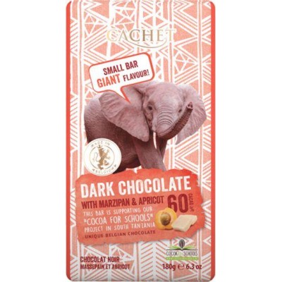 Шоколад Cachet Unique Dark Chocolate with Marzipan & Aprikot