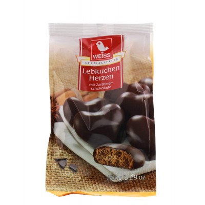 Печенье Weiss Lebkuchen Herzen mit Zartbitter Schokolade