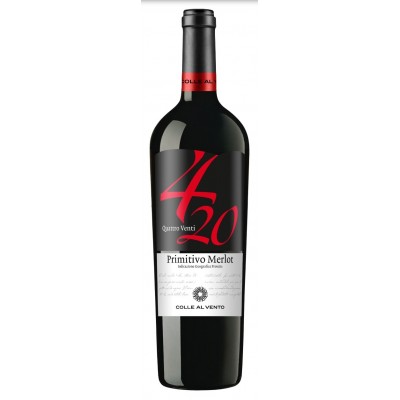 Вино Primitivo Merlot Puglia IGT Quatro Venti Colle al Vento 2016