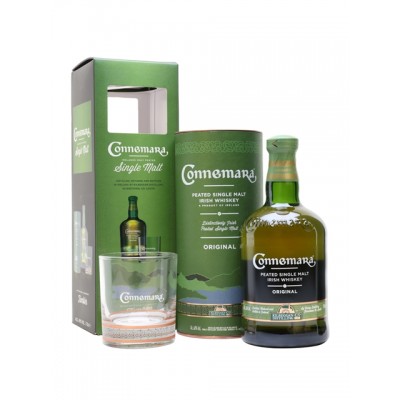 Connemara Peated Single Malt Original with glass