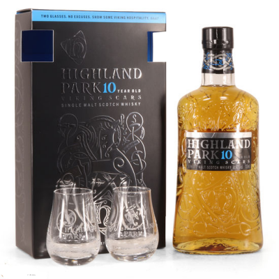 Highland Park 10 Years Old Viking Scars with 2 glass set